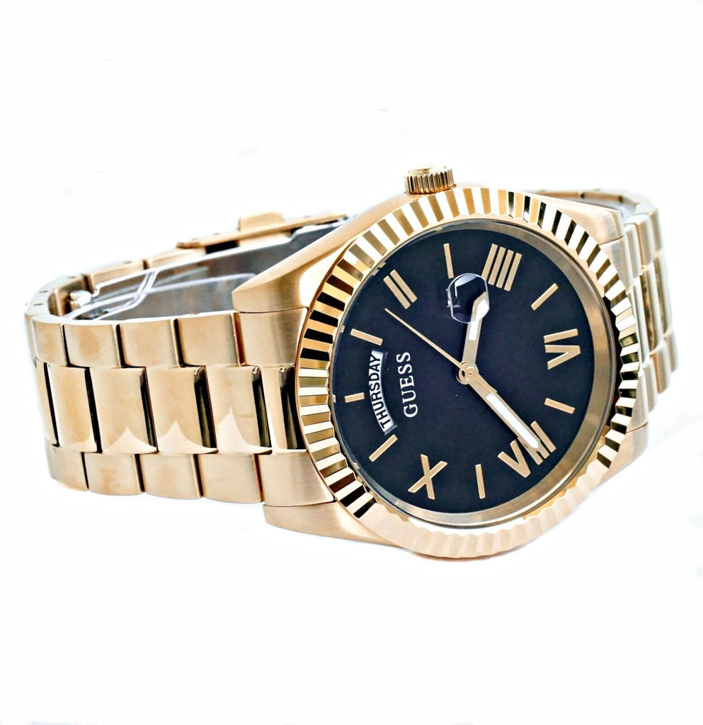 Guess Connoisseur Black Dial Gold Steel Strap Watch for Men - GW0265G3 Buy Now By Guess