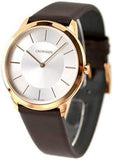 Calvin Klein Minimal White Dial Brown Leather Strap Watch for Men - K3M216G6 Buy Now By Calvin Klein