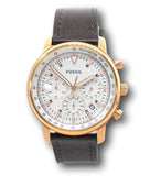 Fossil Goodwin Chronograph White Dial Brown Leather Strap Watch for Men - FS5415 Buy Now By Fossil