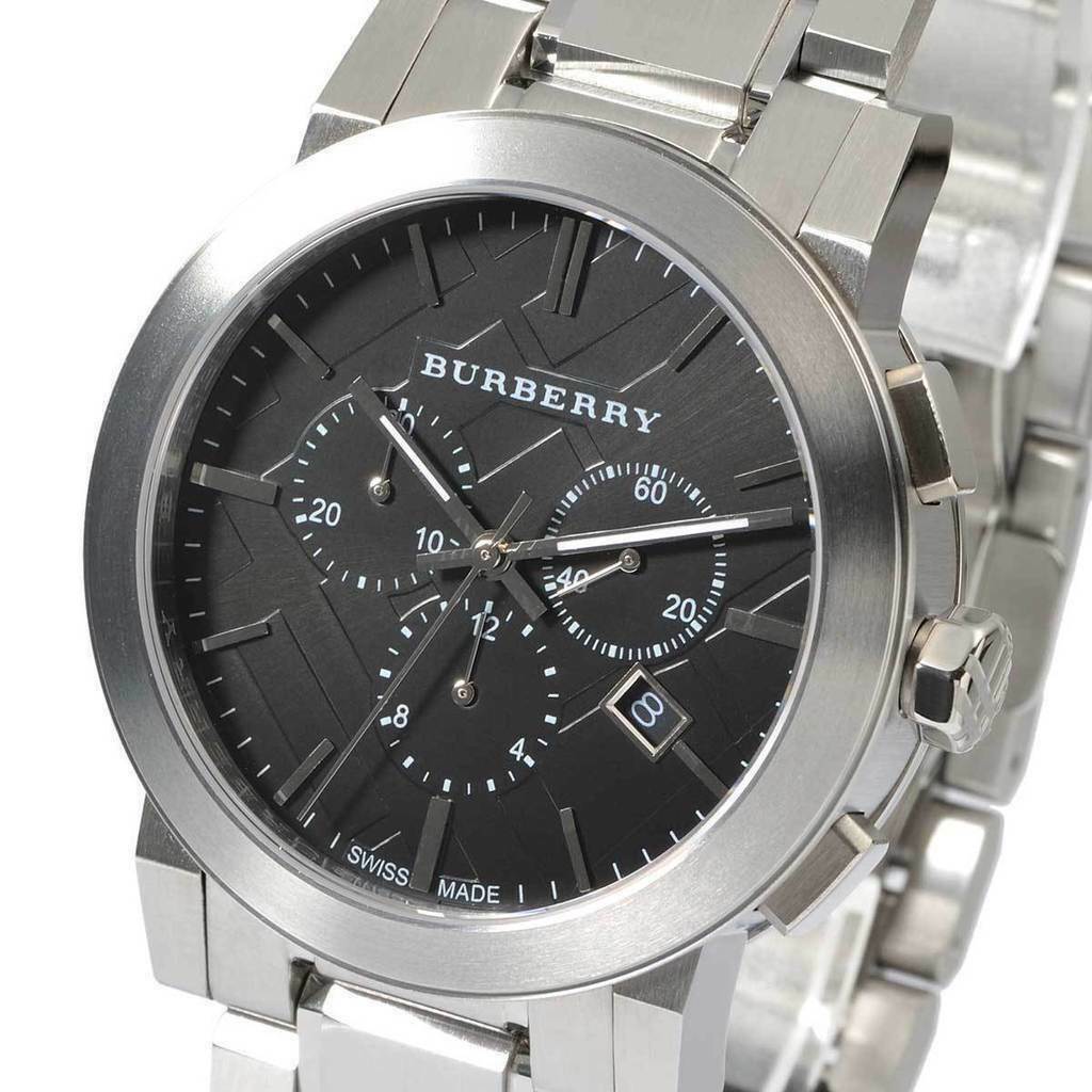 Burberry The City Black Dial Silver Steel Strap Watch for Men - BU9351 Buy Now By Burberry