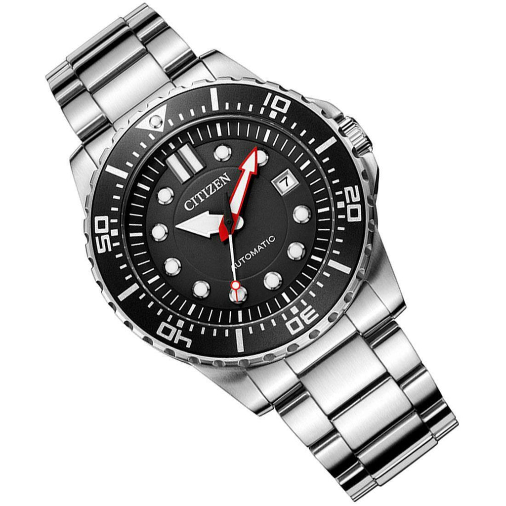 Citizen Mechanical Black Dial Silver Steel Strap Watch For Men - NJ0120-81E Buy Now By Citizen