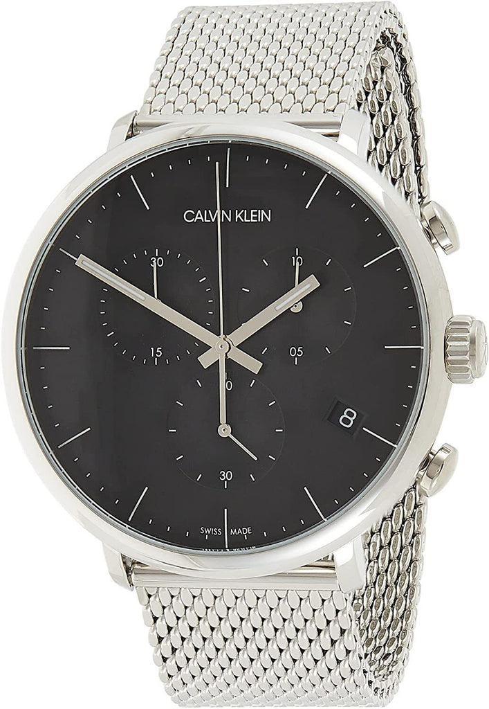 Calvin Klein High Noon Chronograph Black Dial Silver Mesh Bracelet Watch for Men - K8M27121 Buy Now By Calvin Klein