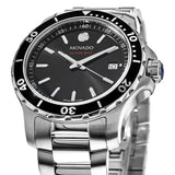 Movado Series 800 Black Dial Silver Steel Strap Watch For Men - 2600135 Buy Now By Movado
