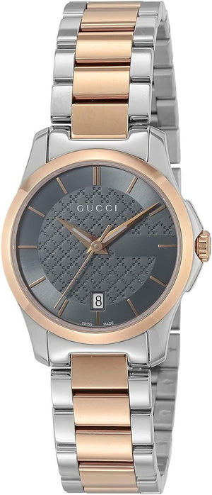 Gucci G Timeless Grey Dial Two Tone Steel Strap Watch For Women - YA126527 Buy Now By Gucci