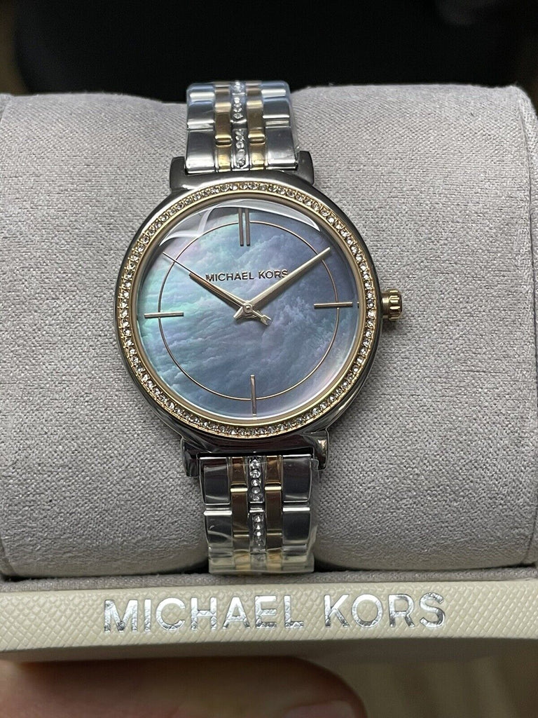 Michael Kors Cinthia Mother of Pearl Grey Dial Two Tone Steel Strap Watch for Women - MK3642 Buy Now By Michael Kors