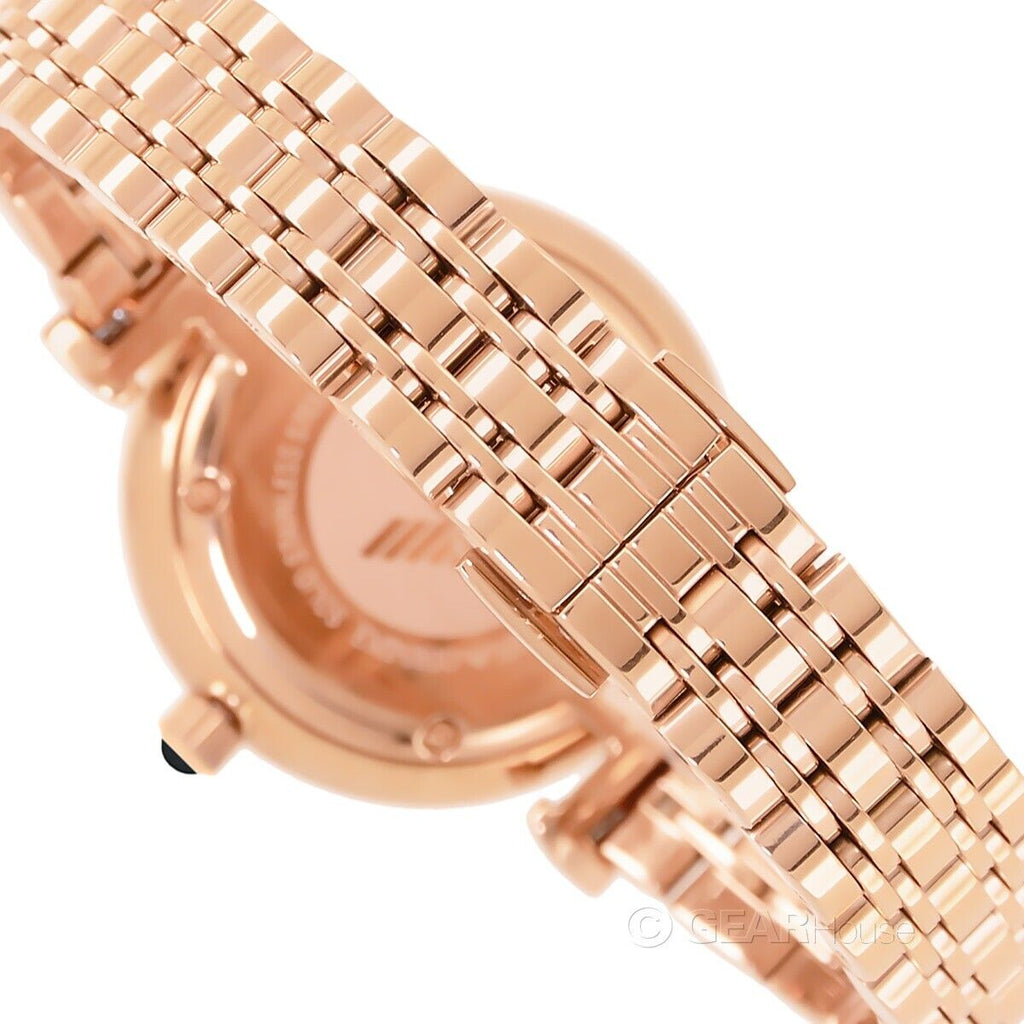 Emporio Armani Gianni T-Bar Black Dial Rose Gold Strap Watch For Women - AR11145 Buy Now By Emporio Armani