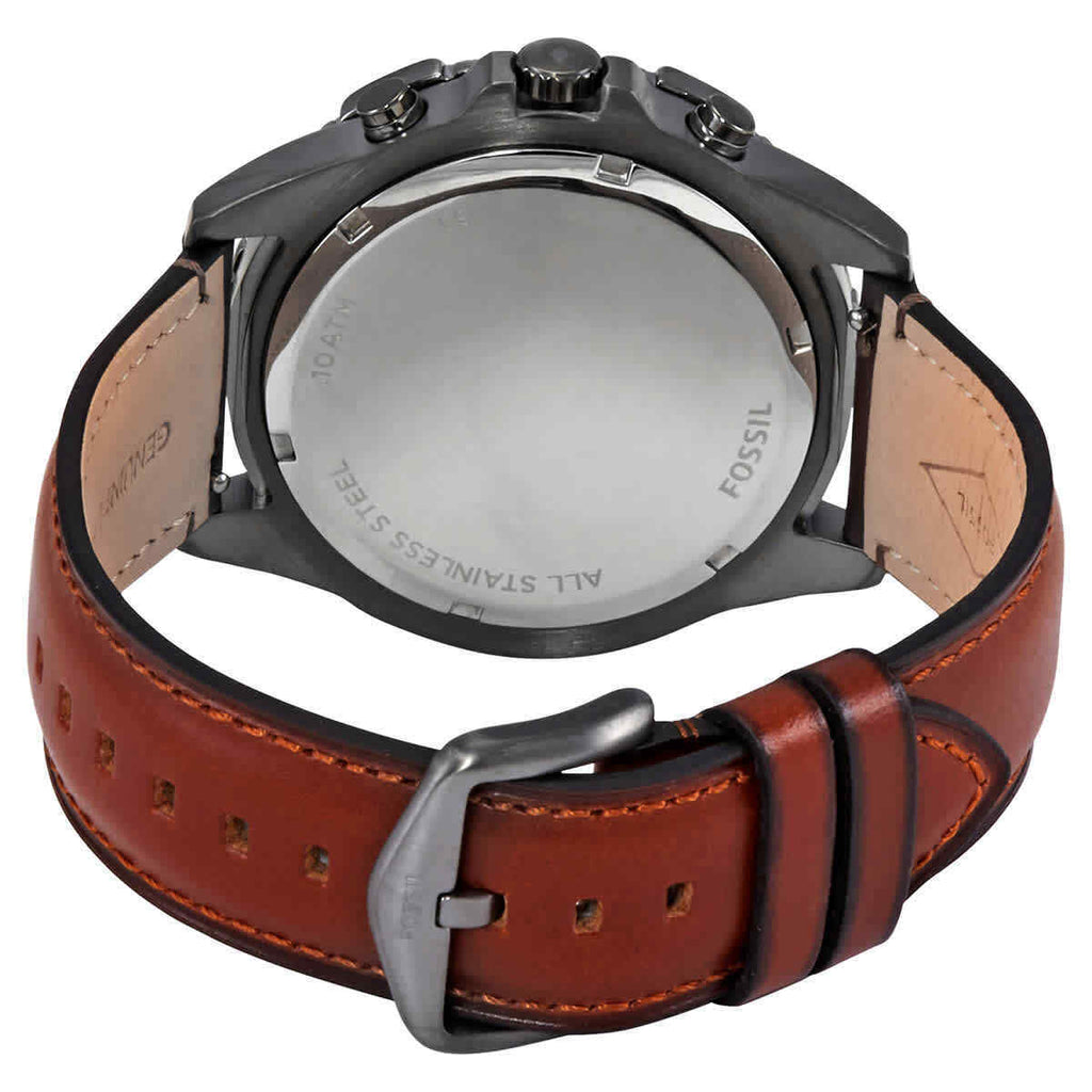 Fossil Garrett Chronograph Grey Dial Brown Leather Strap Watch for Men - FS5770 Buy Now By Fossil