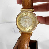 Michael Kors Catlin Champagne Dial Brown Leather Strap Watch for Women - MK2375 Buy Now By Michael Kors