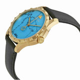 Gucci G Timeless Turquoise Blue Dial Black Leather Strap Watch For Men - YA126462 Buy Now By Gucci