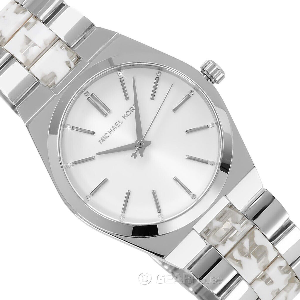Michael Kors Channing Quartz White Dial Two Tone Steel Strap Watch For Women - MK6649 Buy Now By Michael Kors