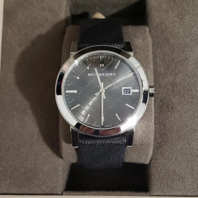 Burberry Heritage Grey Dial Black Leather Strap Watch for Men - BU9024 Buy Now By Burberry