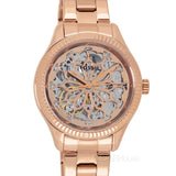Fossil Rye Automatic Skeleton Rose Gold Dial Rose Gold Steel Strap Watch for Women - BQ3754 Buy Now By Fossil