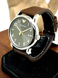 Emporio Armani Luigi Quartz Grey Dial Brown Leather Strap Watch For Men - AR11175 Buy Now By Emporio Armani