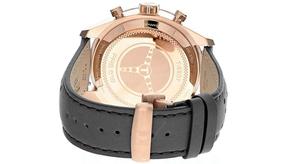 Tissot T Sport PRS 516 Chronograph Grey Dial Grey Leather Strap Watch for Men - T131.617.36.082.00 Buy Now By Tissot