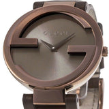 Gucci Interlocking Brown Dial Brown Leather Strap Watch For Women - YA133309 Buy Now By Gucci