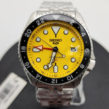 Seiko 5 Sport SKX GMT US Special Creation Automatic Yellow Dial Silver Steel Strap Watch for Men - SSK017K1 Buy Now By Seiko