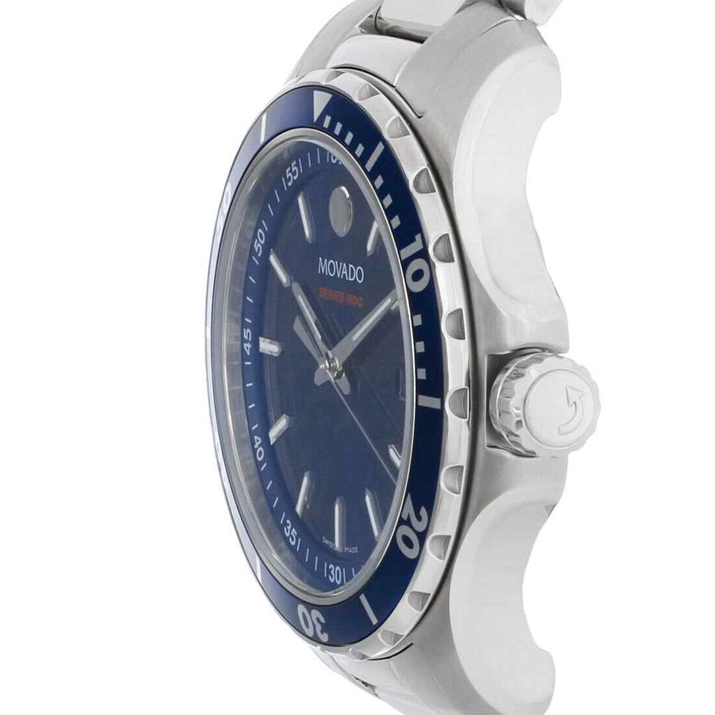 Movado Series 800 Blue Dial Silver Steel Strap Watch For Men - 2600137 Buy Now By Movado