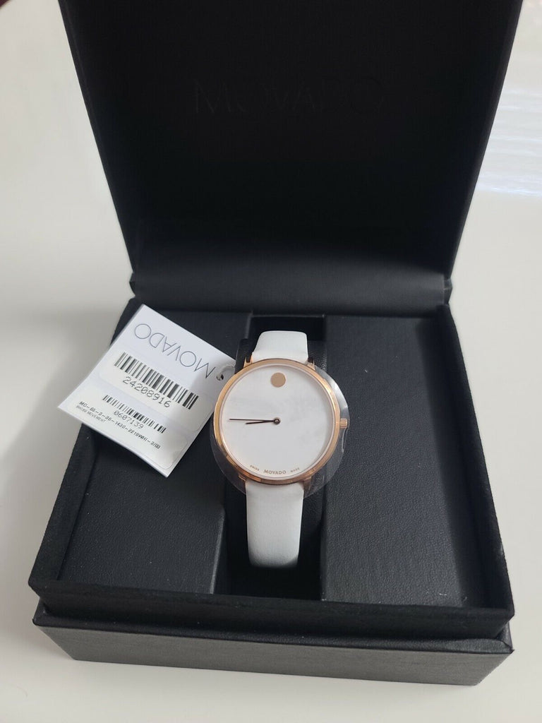 Movado Museum 70th Anniversary Special Edition White Dial White Leather Strap Watch For Women - 0607139 Buy Now By Movado