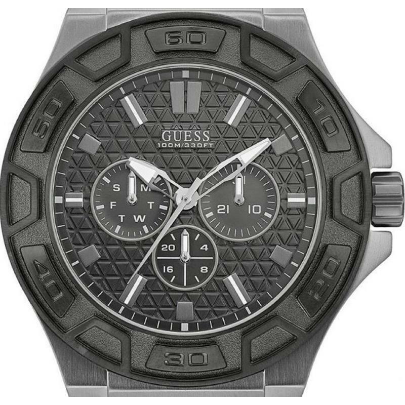 Guess Force Grey Dial Grey Rubber Strap Watch For Men - W0674G8 Buy Now By Guess