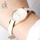 Calvin Klein Rebel White Grey Dial White Leather Strap Watch for Women - K8P236L6 Buy Now By Calvin Klein