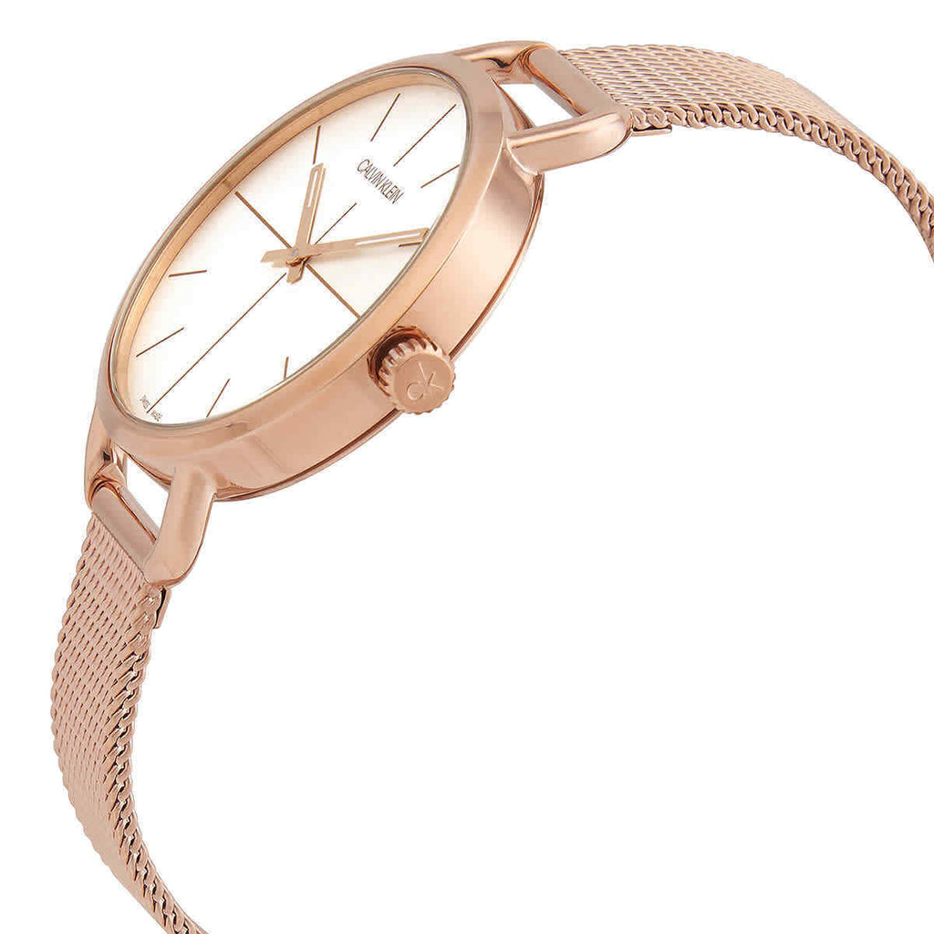 Calvin Klein Even White Dial Rose Gold Mesh Bracelet Watch for Women - K7B23626 Buy Now By Calvin Klein