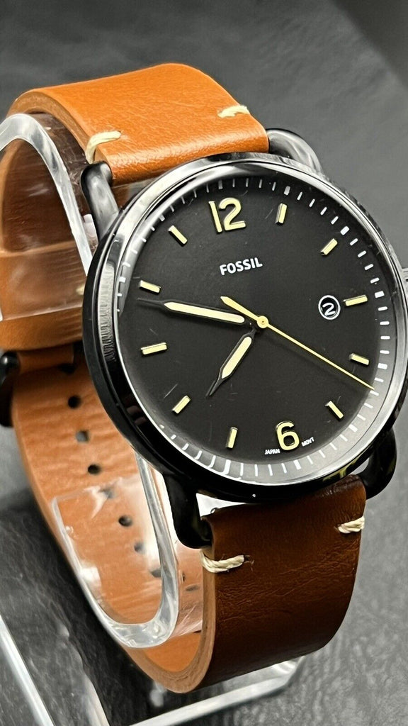 Fossil Commuter Three Hand Date Black Dial Brown Leather Strap Watch for Men - FS5276 Buy Now By Fossil