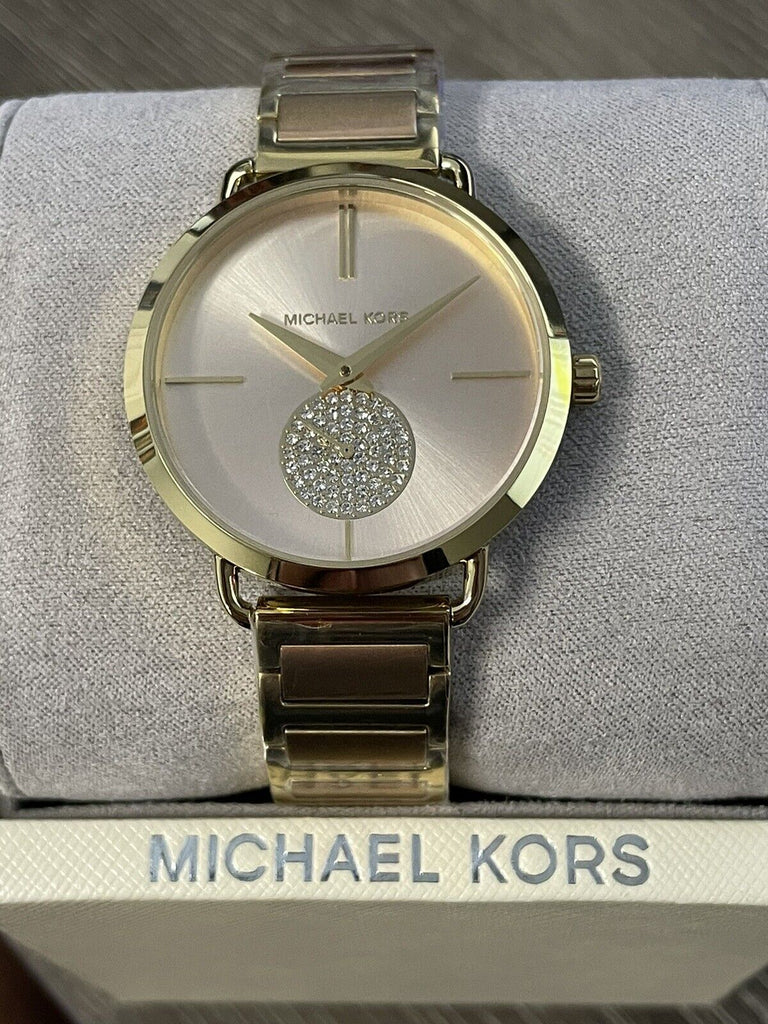 Michael Kors Portia Rose Gold Dial Two Tone Steel Strap Watch for Women - MK3706 Buy Now By Michael Kors