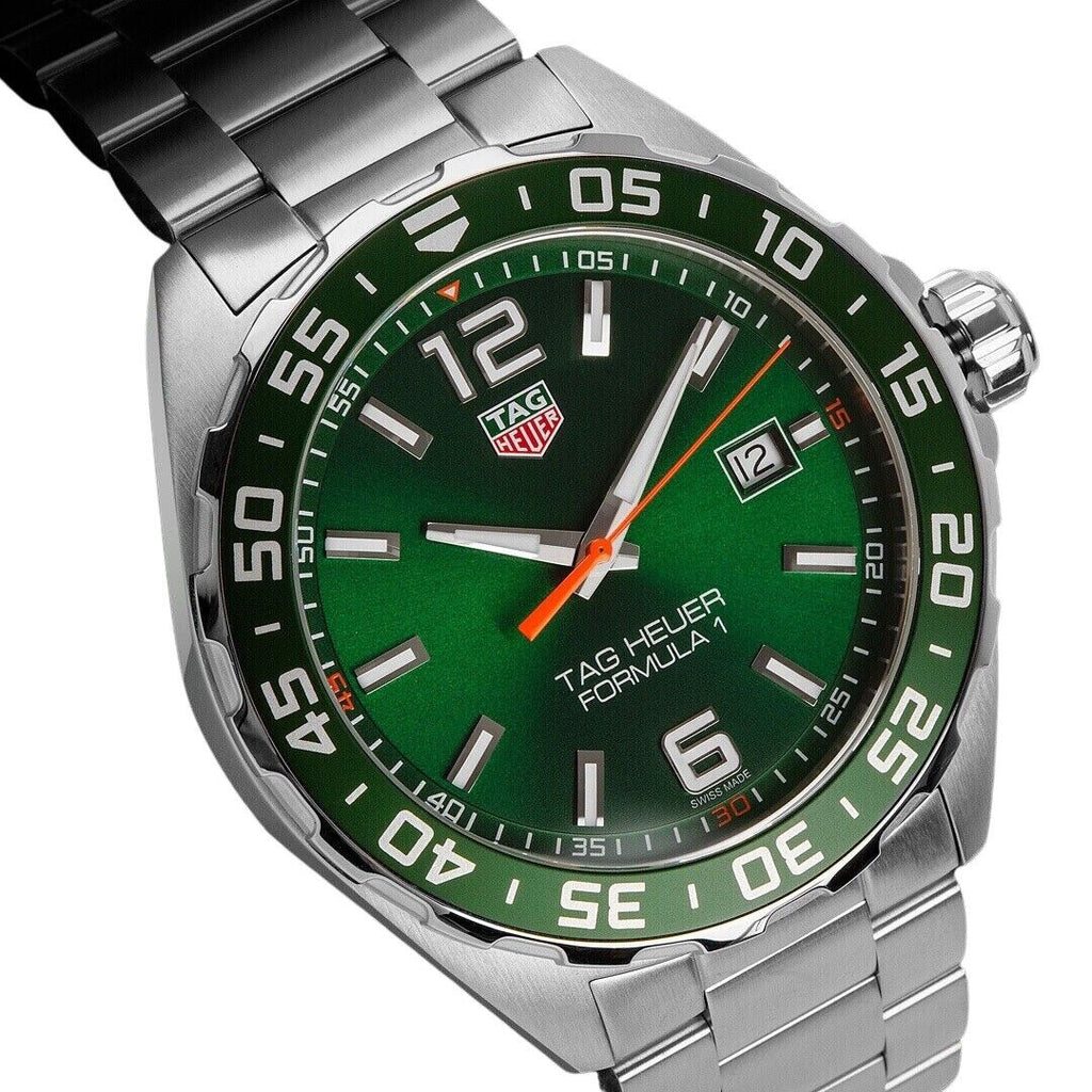 Tag Heuer Formula 1 Quartz Green Dial Silver Steel Strap Watch for Men - WAZ1017.BA0842 Buy Now By Tag Heuer
