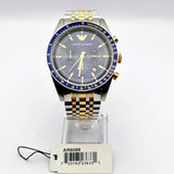 Emporio Armani Tazio Chronograph Blue Dial Two Tone Stainless Steel Watch For Men - AR6088 Buy Now By Emporio Armani