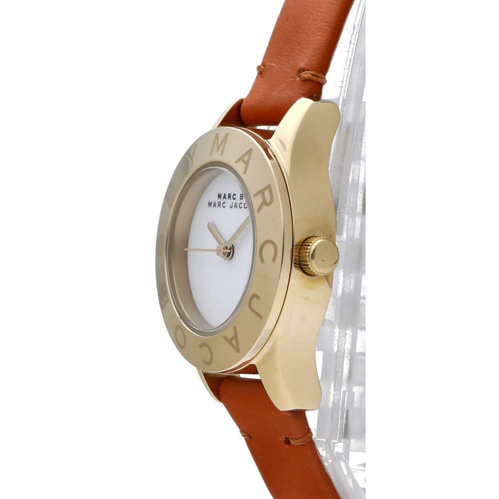 Marc Jacobs Mini Blade White Dial Brown Leather Strap Watch for Women - MBM1219 Buy Now By Marc Jacobs