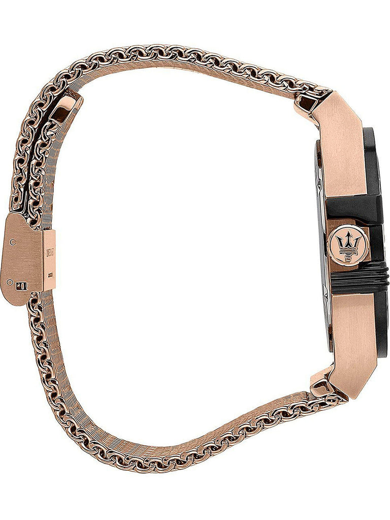 Maserati Potenza Classic Black Dial Rose Gold Mesh Bracelet Watch For Men - R8853108009 Buy Now By Maserati