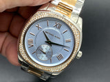 Michael Kors Bryn Quartz Blue Dial Two Tone Steel Strap Watch For Women - MK6136