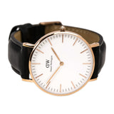 Daniel Wellington Classic Sheffield White Dial Black Leather Strap Watch for Women - DW00100036 Buy Now By Daniel Wellington