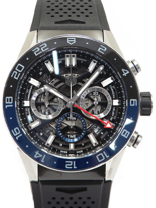 Tag Heuer Carrera Automatic Chronograph Steel & Ceramic Black Dial Black Rubber Strap Watch for Men - CBG2A1Z.FT6157 Buy Now By Tag Heuer