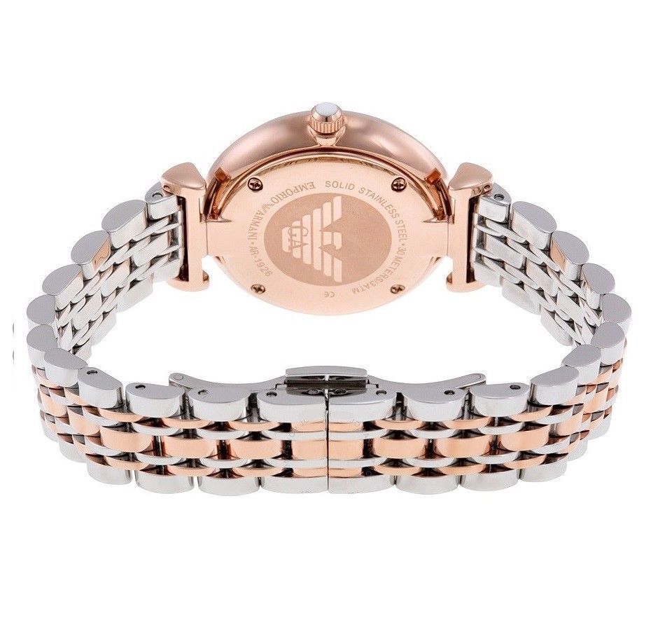 Emporio Armani Gianni T Bar White Dial Two Tone Steel Strap Watch For Women - AR1926 Buy Now By Emporio Armani