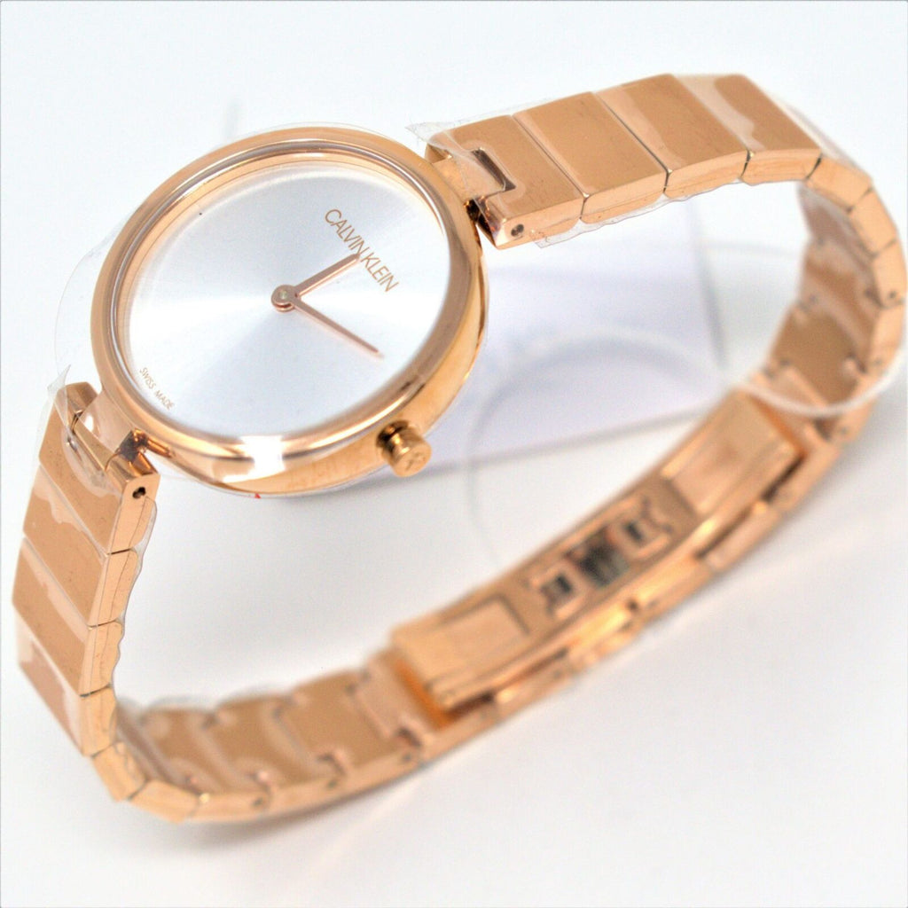 Calvin Klein Authentic White Dial Rose Gold Steel Strap Watch for Women - K8G23646 Buy Now By Calvin Klein