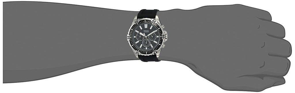 Fossil Garrett Chronograph Black Dial Black Rubber Strap Watch for Men - FS5624 Buy Now By Fossil