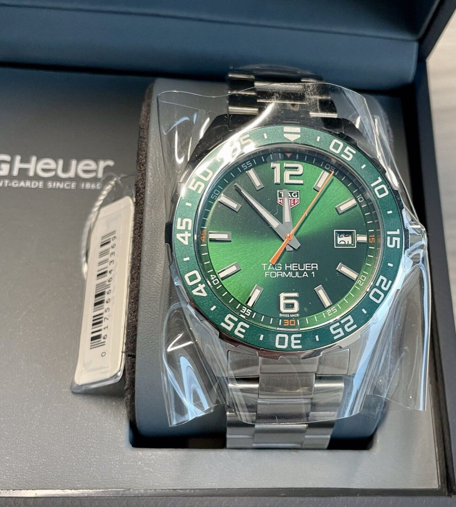 Tag Heuer Formula 1 Limited Edition Green Dial Silver Steel Strap Watch for Men - WAZ1017.BA0842 Buy Now By Tag Heuer