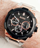 Hugo Boss Supernova Black Dial Two Tone Steel Strap Watch for Men - 1513358 Buy Now By Hugo Boss