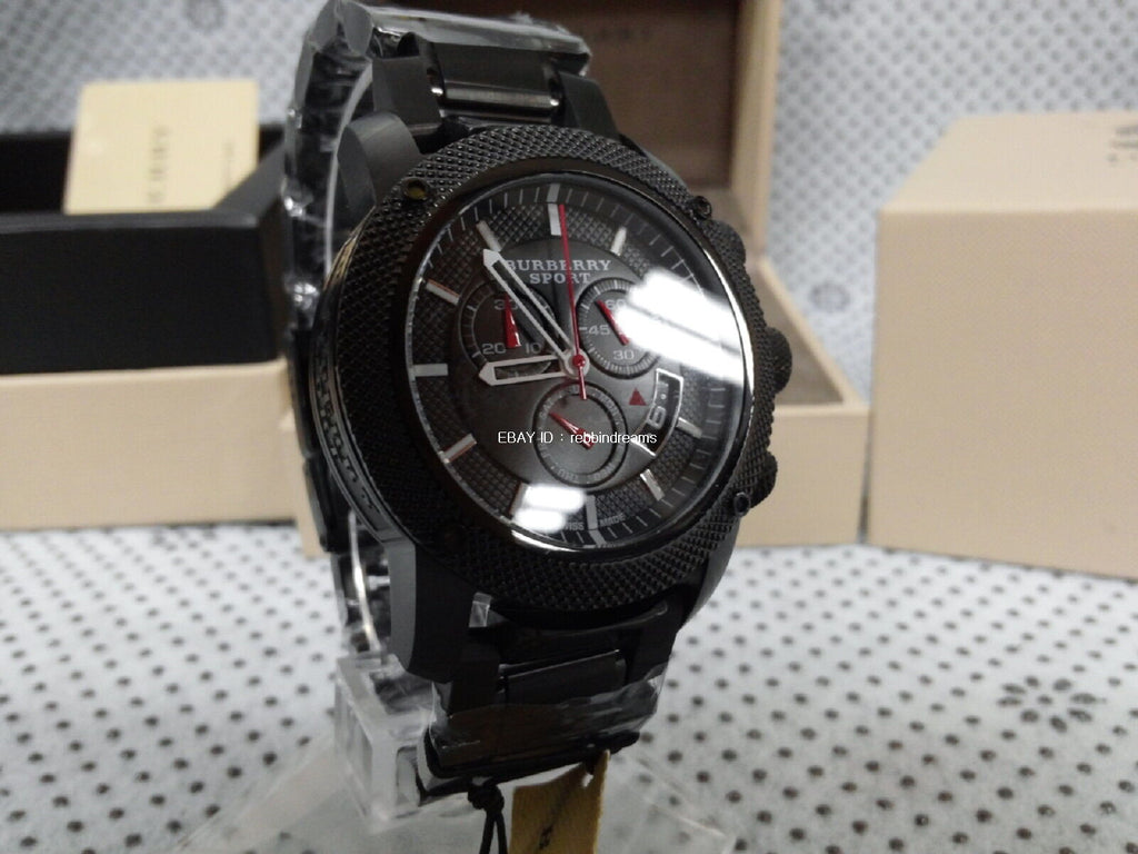Burberry Sport Chronograph Black Dial Black Steel Strap Watch for Men - BU7703 Buy Now By Burberry