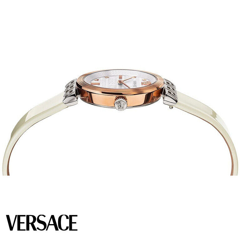 Versace Greca White Dial White Leather Strap Watch for Women - VELW00120 Buy Now By Versace