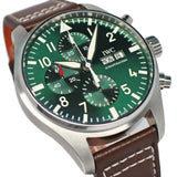IWC Pilot's Watch Chronograph Edition Racing Green 43mm Green Dial Brown Leather Strap Watch for Men - IW377726 Buy Now By IWC