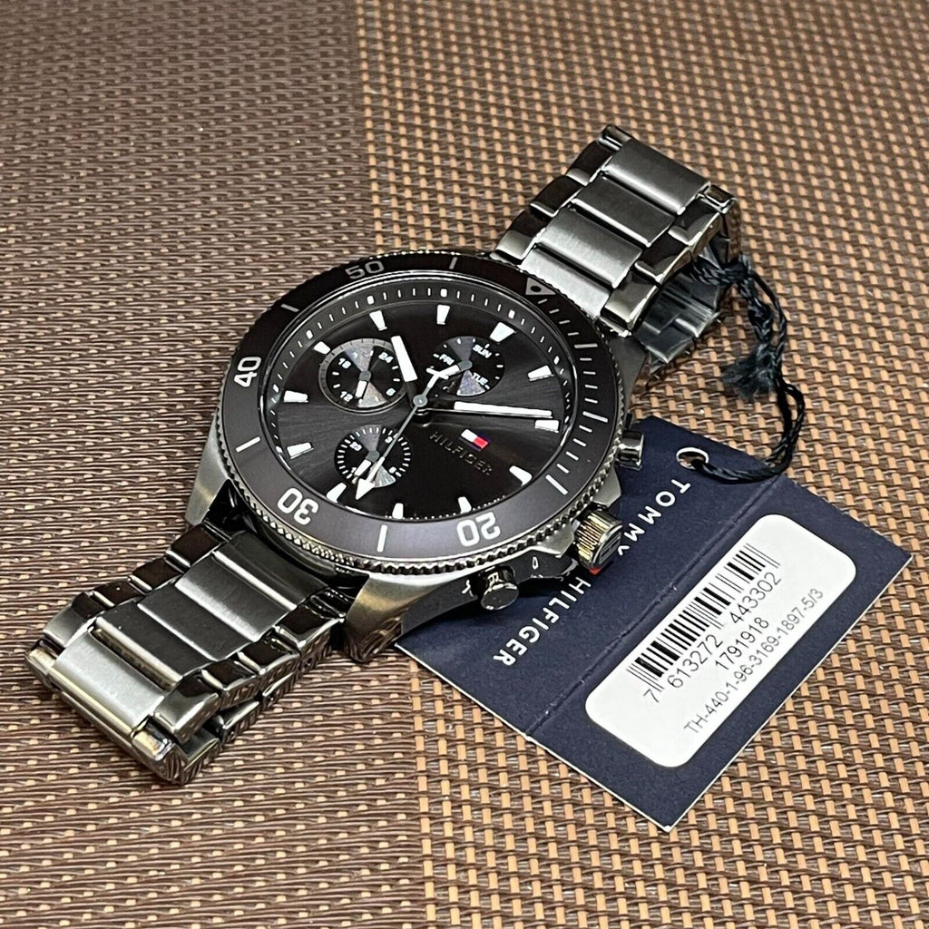 Tommy Hilfiger Larson Chronograph Grey Dial Silver Steel Strap Watch For Men - 1791918 Buy Now By Tommy Hilfiger