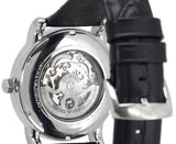 Emporio Armani Luigi Silver Skeleton Dial Black Leather Strap Watch For Men - AR1981 Buy Now By Emporio Armani