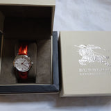 Burberry The City Silver Dial Orange Leather Strap Watch for Women - BU9121 Buy Now By Burberry