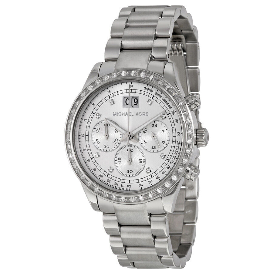 Michael Kors Brinkley Diamonds Silver Dial Silver Steel Strap Watch for Women - MK6186 Buy Now By Michael Kors