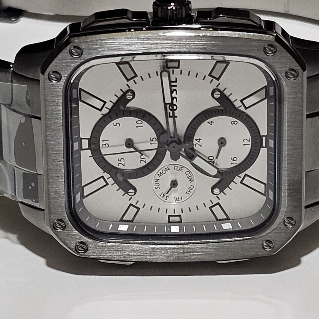 Fossil Inscription Multifunction Silver Dial Grey Steel Strap Watch for Men - BQ2657 Buy Now By Fossil