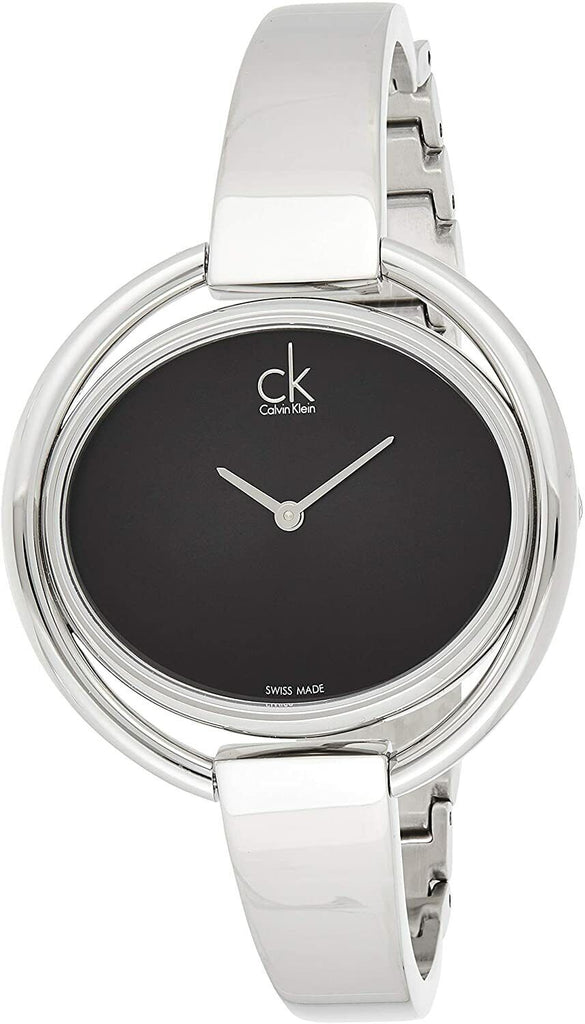 Calvin Klein Impetuous Black Dial Silver Steel Strap Watch for Women - K4F2N111 Buy Now By Calvin Klein