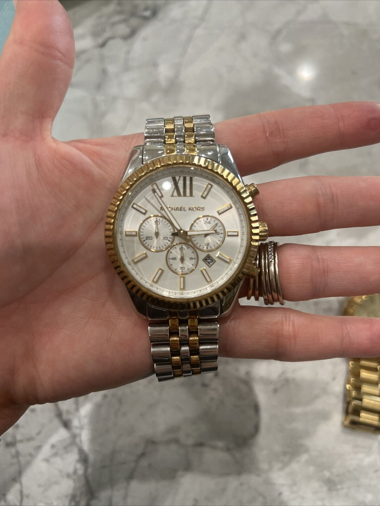 Michael Kors Lexington Silver Dial Two Tone Steel Strap Watch for Women - MK5955 Buy Now By Michael Kors