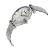 Emporio Armani Gianni T Bar Mother of Pearl Dial Silver Steel Strap Watch For Women - AR1955 Buy Now By Emporio Armani